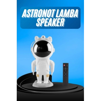 Mey İthalat® Gece Lambası Astronot Bluetooth Hoparlörlü Galaksi Işık Projektörü