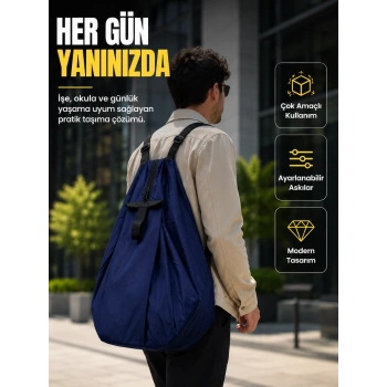 Mey İthalat® Geniş İç Hacimli Katlanabilir Çanta Pratik Taşıma Deneyimi Sunan Modern Tasarım