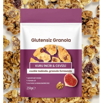 Mey İthalat® Glutensiz Granola Kuru İncir ve Cevizli 250 Gr