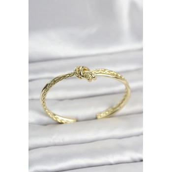 Mey İthalat® Gold Renk Düğüm Model Pirinç Kadın Bileklik
