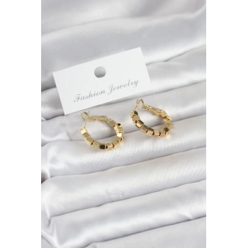 Mey İthalat® Gold Renk Kare Halka Model Kadın Küpe