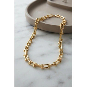 Mey İthalat® Gold Renk Pirinç Tifani Model Kadın Kolye