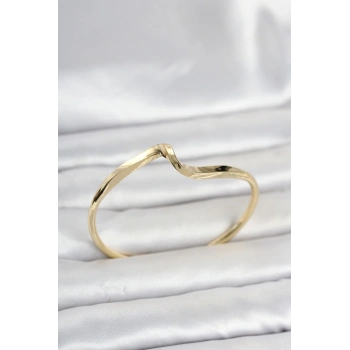 Mey İthalat® Gold Renk Pirinç Zikzak Model Kadın Bileklik