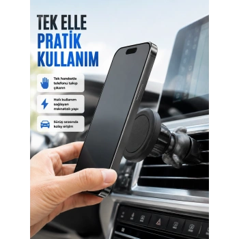 Mey İthalat® Güçlü Manyetik Araç İçi Telefon Tutucu Universal Telefon Standı