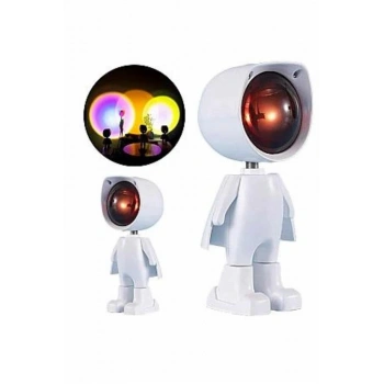 Mey İthalat® Gün Batımı Projektör Lamba Astronot Görünümlü Dekoratif Masa Lambası
