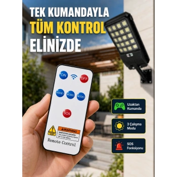 Mey İthalat® Güneş Enerjili LED Duvar ve Direk Lambası Suya Dayanıklı Akıllı Aydınlatma