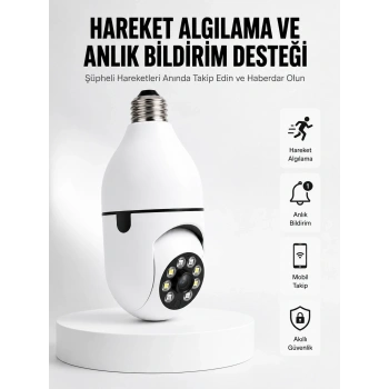 Mey İthalat® Hareket Algılamalı Kablosuz Akıllı Ev Güvenlik Kamerası Yeni Nesil