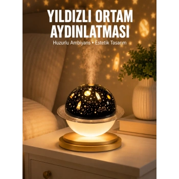 Mey İthalat® Hava Nemlendirici Led Işıklı Gece Lambası Yıldız Görünümlü Renk Değiştiren