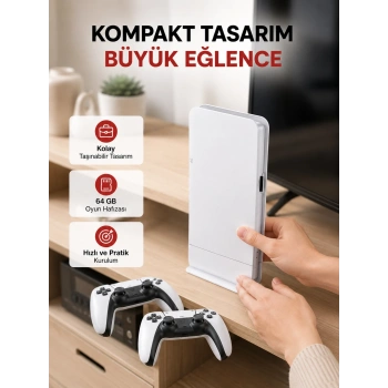 Mey İthalat® HDMI Çıkışlı Kablosuz 2 Kollu 4K Retro Oyun Kutusu