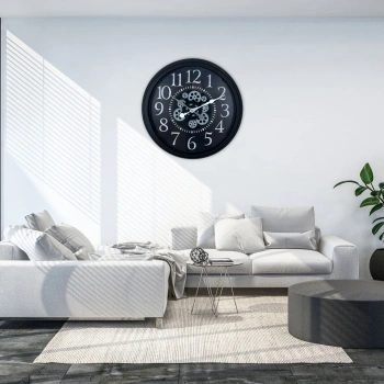 Mey İthalat® Heritage Black 60 Cm Çarklı Duvar Saati