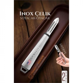 Mey İthalat® Inox Soyacak - Sebze Soyacağı - Kabak Dolma Oyacağı 2 li SET 722011