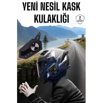 Mey İthalat® Intercom Kask Kulaklığı ANC Özelliği Yüksek Ses Kaliteli Bluetooth Kulaklık