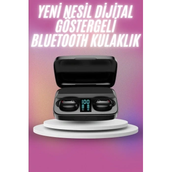 Mey İthalat® Kablosuz Bluetooth Kulaklık Android ve İOS Uyumlu Led Göstergeli Powerbankli