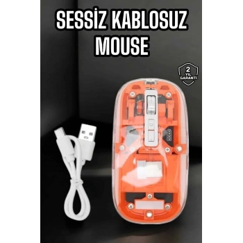 Mey İthalat® Kablosuz Mouse Fare 5.0 Bluetooth Bağlantılı USB Girişli