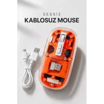 Mey İthalat® Kablosuz Mouse Fare 5.0 Bluetooth Bağlantılı USB Girişli
