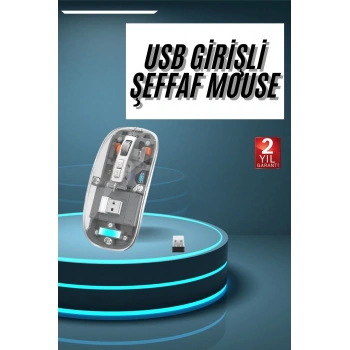 Mey İthalat® Kablosuz Mouse Fare Şarjlı Bluetooth Wireless Çift Modlu Sessiz