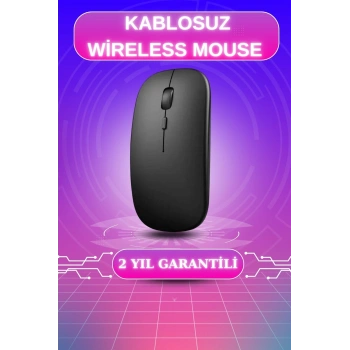Mey İthalat® Kablosuz Mouse Fare Şarjlı Bluetooth Wireless Çift Modlu Sessiz