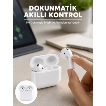 Mey İthalat® Kaliteli Ucuz İOS ve Android Uyumlu TWS Bluetooth Kulaklık ANC Özelliği Yeni Nesil