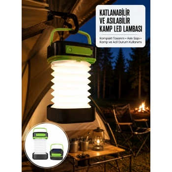 Mey İthalat® Kamp Lambası Katlanabilir Lamba Solar Şarjlı Led Lamba El Fenerli Yeni Nesil