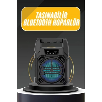 Mey İthalat® Karaoke Mikrofonlu Fm Radyolu Bluetooth Hoparlör Yüksek Ses Kaliteli