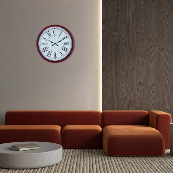 Mey İthalat® Kırmızı 36 Cm Duvar Saati