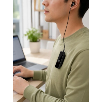 Mey İthalat® Klipsli Tek Kulaklıklı Kablosuz Bluetooth Kulaklık Dijital Ekranlı Taşınabilir Model