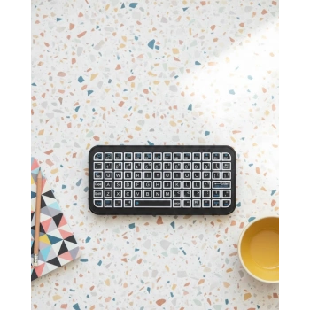 Mey İthalat® Kompakt Siyah RGB Işıklı Bluetooth Mini Klavye