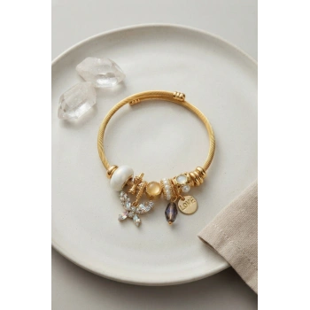 Mey İthalat® Kristal Kelebek Model Charmlı Bileklik