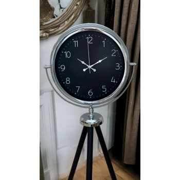 Mey İthalat® Krom Zarif Tripod Ayaklı Saat