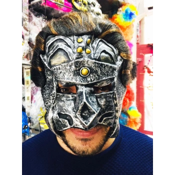 Mey İthalat® Lateks Savaşçı Maskesi Terminatör Maskesi Saçlı