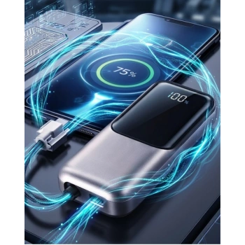 Mey İthalat® LED Ekranlı Süper Fast Charge Özellikli Mini Powerbank