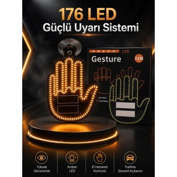 Mey İthalat® Led Işık El İşareti Araç Camı İçin Uzaktan Kumandalı