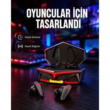 Mey İthalat® Led Işıklı Metal Kasa Kablosuz  Kulaklık Yeni Nesil