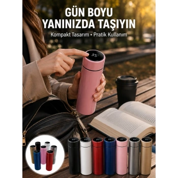 Mey İthalat® LED Sıcaklık Ölçerli 250 ml Yalıtımlı Termos Şişe Yeni Nesil