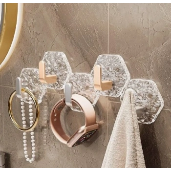 Mey İthalat® Lüks 5’li Duvar Askısı Banyo Mutfak İçin Havlu  Askılık