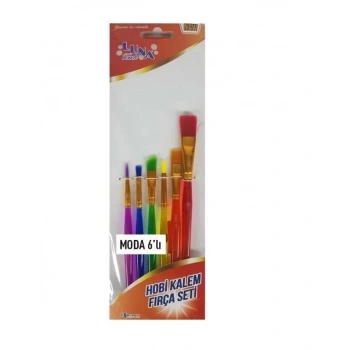Mey İthalat® Luna Moda Hobi Kalem Fırça Seti 6 Parça