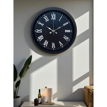 Mey İthalat® Luxury Black 40 Cm Metal Duvar Saati