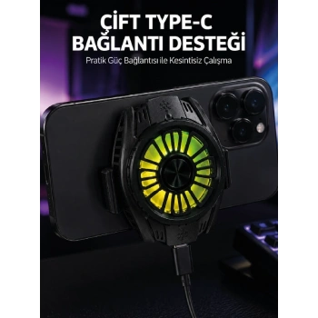 Mey İthalat® Manyetik Bağlantılı Çift Type-C Girişli Telefon Soğutucu