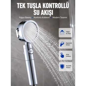 Mey İthalat® Masaj ve Yağmur Modlu Su Tasarruflu Duş Başlığı