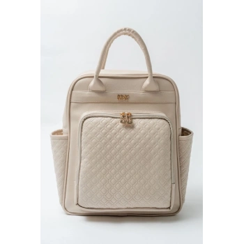 Mey İthalat®   Mia Anne Bebek Bakım Sırt Çantası 7350 Krem