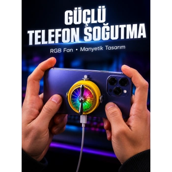 Mey İthalat® Mobil lar İçin RGB Işıklı Telefon Soğutucu