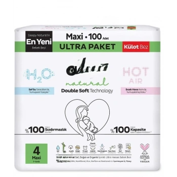 Mey İthalat® Natural Double Soft Külot Bez Ultra Paket 4 Beden 100 Adet