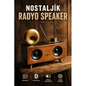 Mey İthalat® Nostaljik Görünümlü Bluetooth Bağlantılı Speaker
