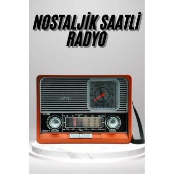 Mey İthalat® Nostaljik Vintage Radyo Taşınabilir Bluetooth Bağlantılı Hoparlör Radyo