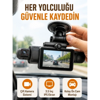 Mey İthalat® Otomatik Kayıtlı Full HD Araç Kamerası – Döngüsel Kayıt ve Hareket Algılama