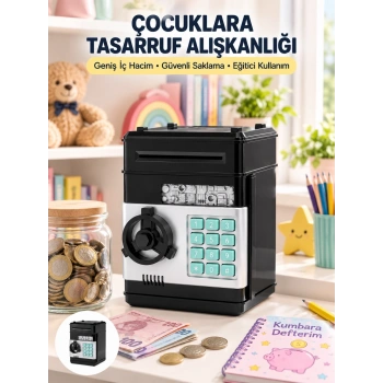 Mey İthalat® Otomatik Para Çeken Şifreli ATM Tasarımlı Kumbara