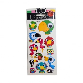 Mey İthalat® Oynar Gözlü Stickers Papağanlar