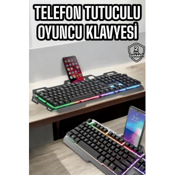 Mey İthalat® Oyuncu Klavyesi Q Klavye RGB Işıklı Mouse Hediyeli