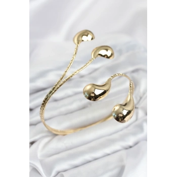 Mey İthalat® Pazu Bileklik Gold Renk Pirinç Damla Model