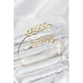 Mey İthalat® Pazu Bileklik Gold Renk Pirinç Zeytin Dalı Model